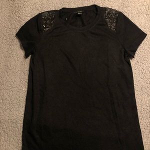 Black shirt with studded sleeves